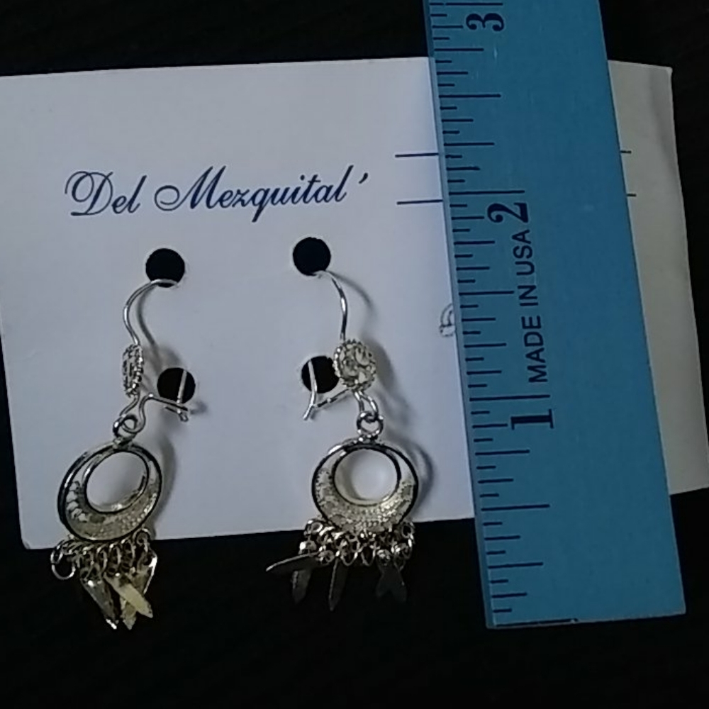 Beautiful Solid Silver Finely Crafted Earrings - image 5